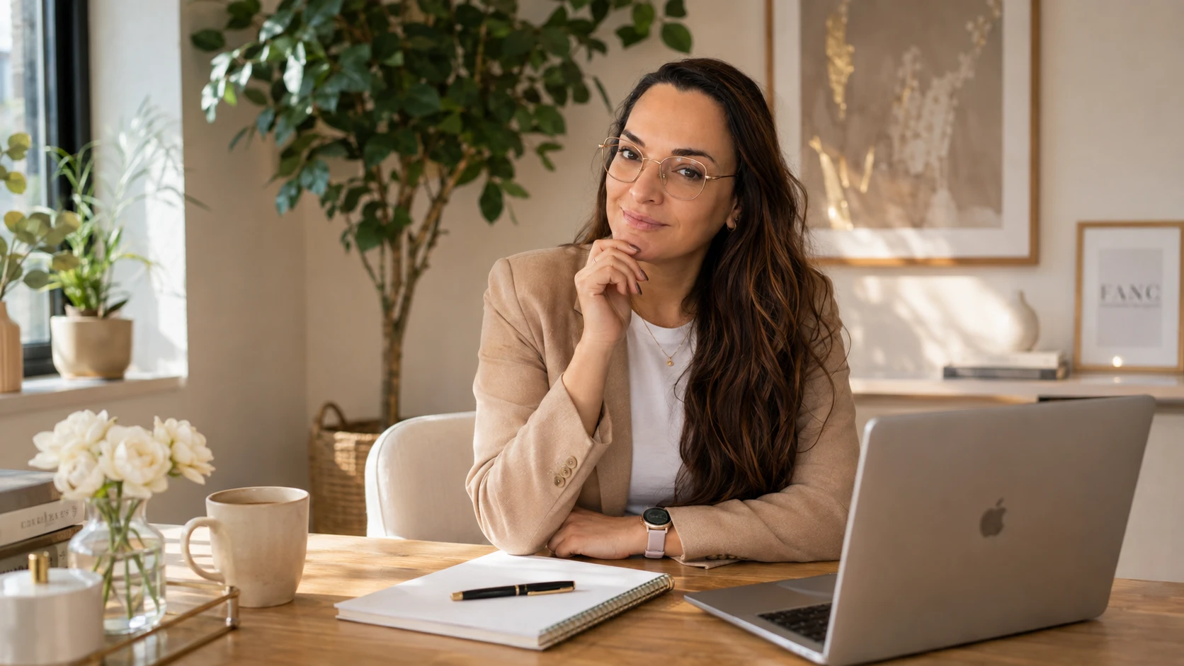 Lizzy Bellari at her desk